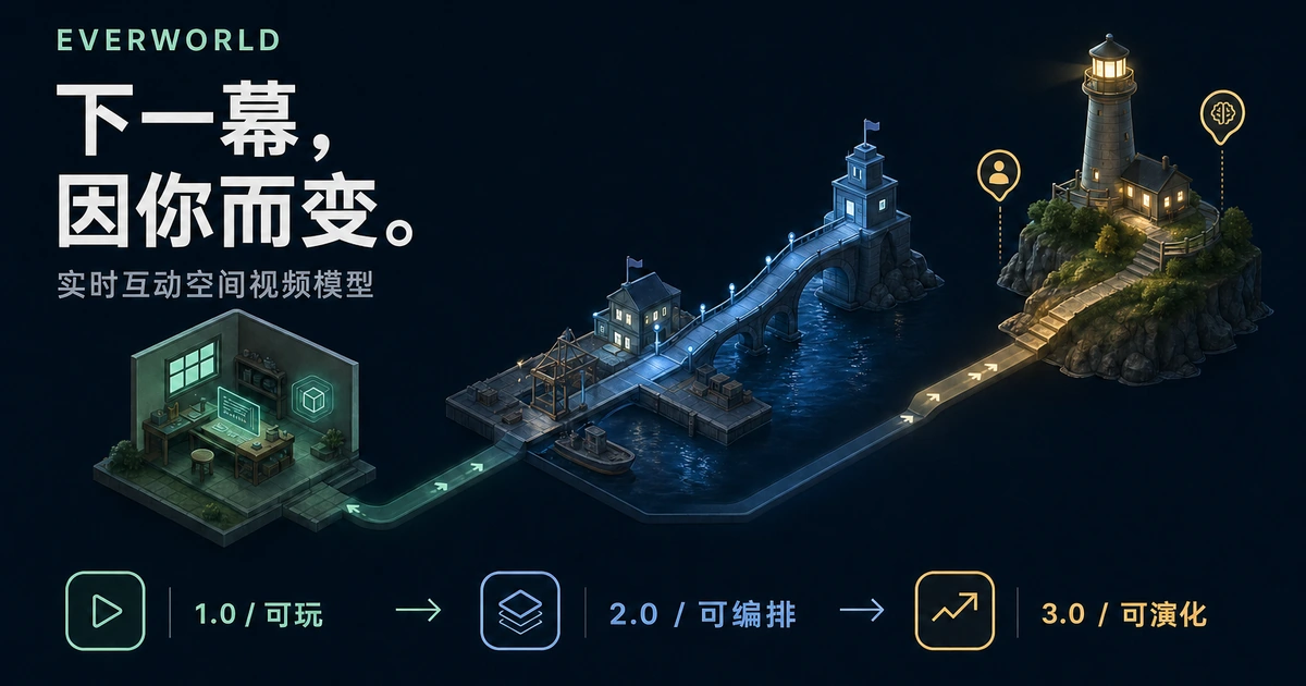 从工坊互动,到海港空间编排,再到自主角色协作:1.0 可玩、2.0 可编排、3.0 可演化。